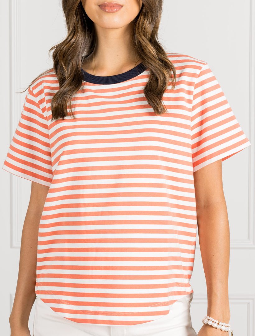 Tobi Striped Tee Tangelo - Zjoosh