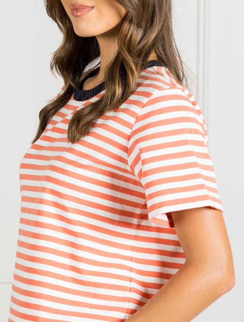 Tobi Striped Tee Tangelo - Zjoosh