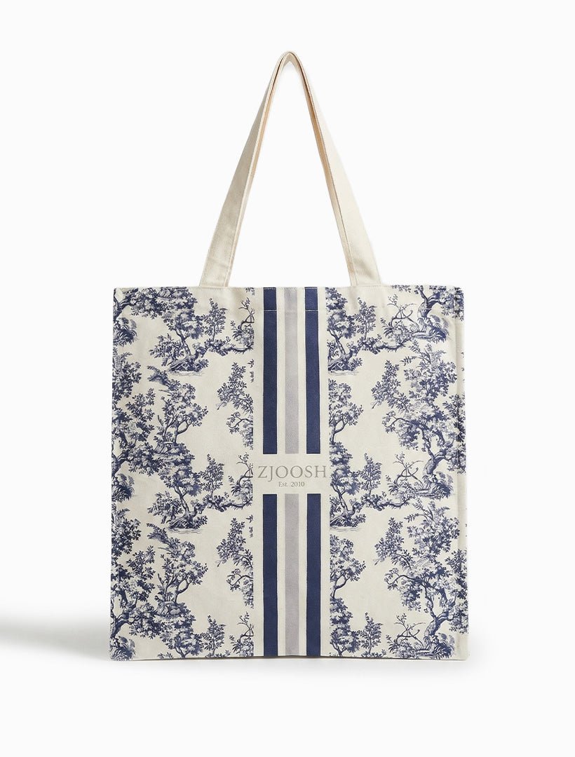 Toile Canvas Tote Navy - Zjoosh