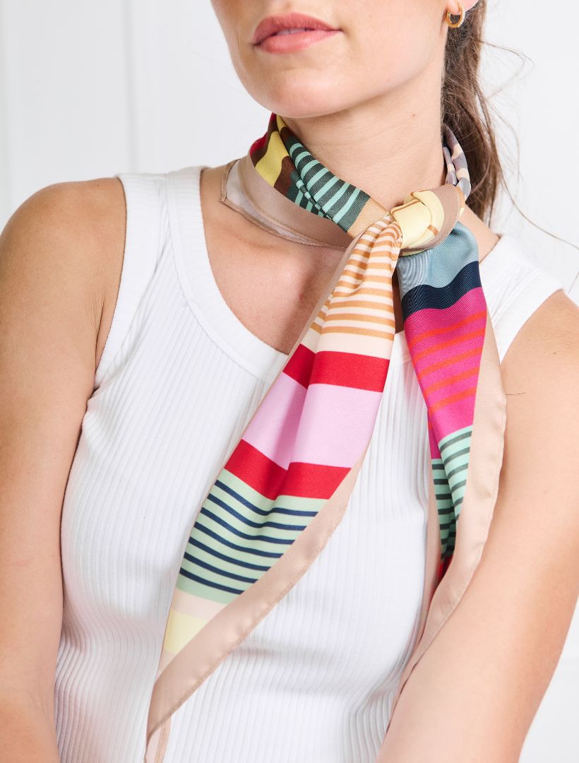 Trapezoid Scarf Bright Stripes - Zjoosh