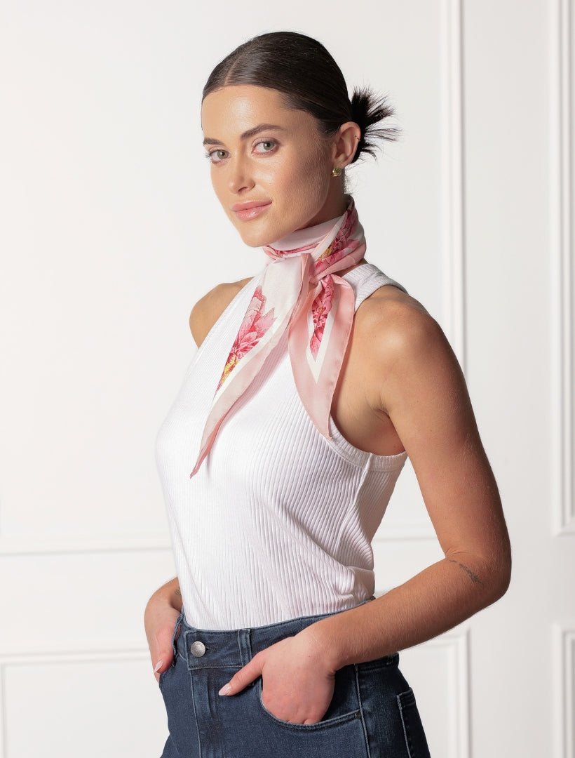 Trapezoid Scarf Peonies - FINAL SALE - Zjoosh