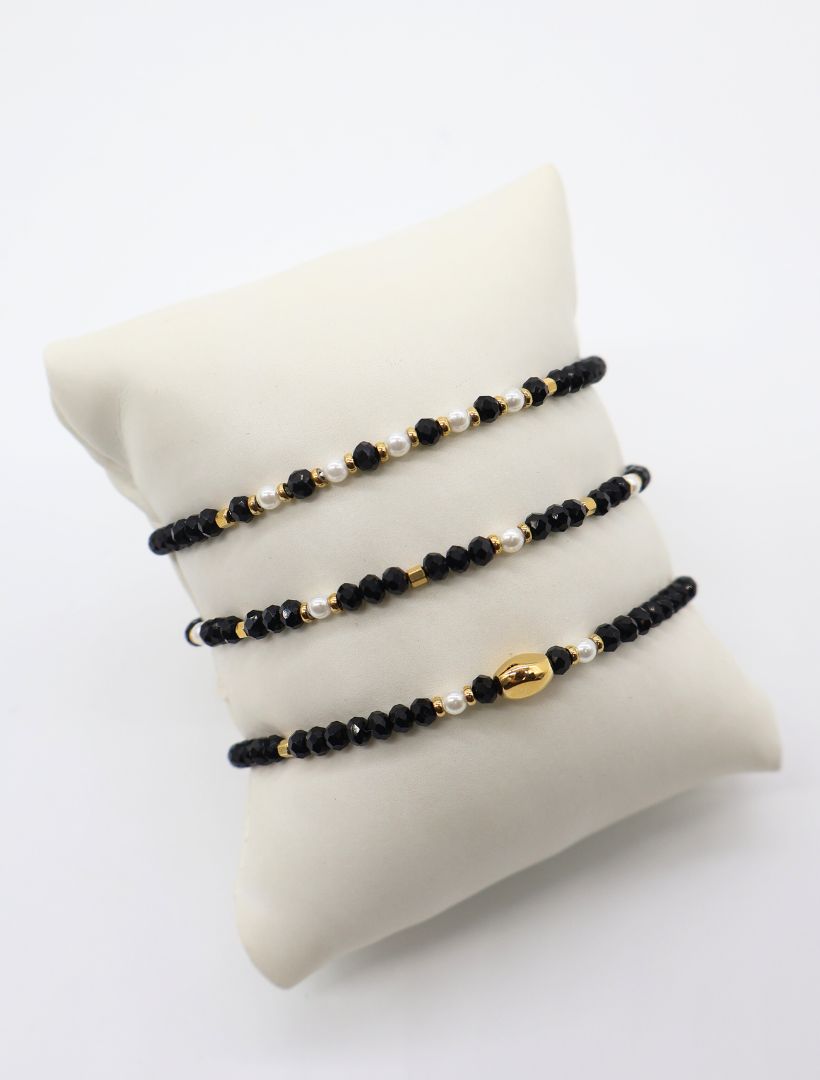 Black and Gold Bracelet Set
