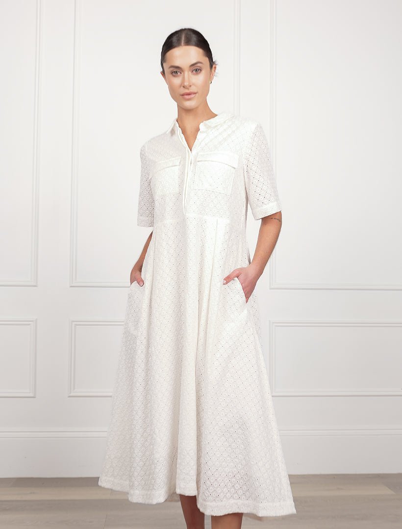 Valetta Lace Dress White - FINAL SALE - Zjoosh