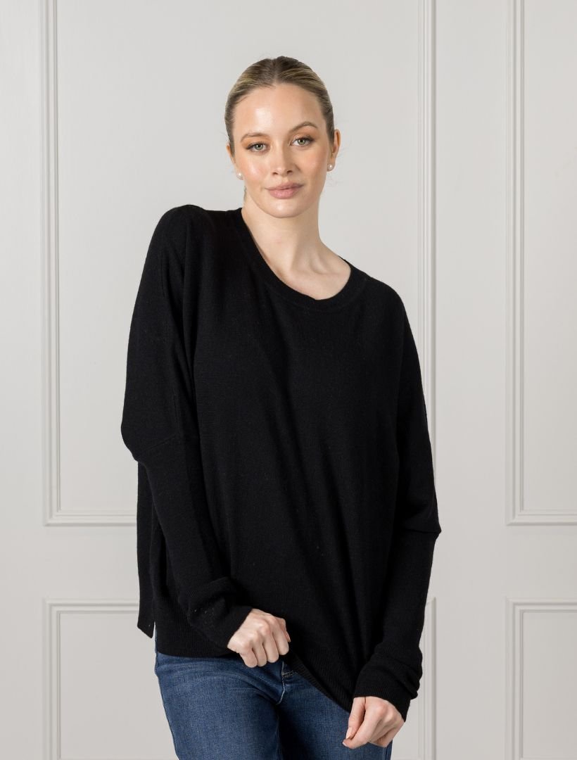 Vanessa Cashmere Jumper Black - Zjoosh