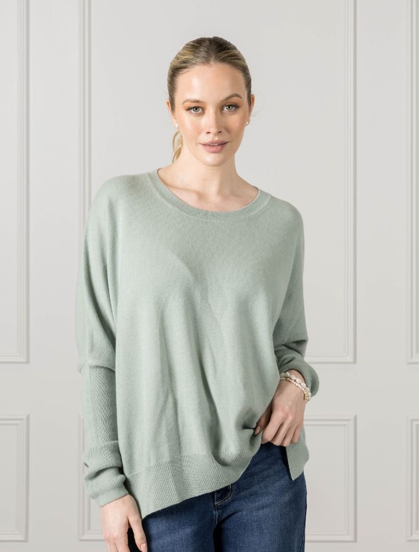 Vanessa Cashmere Jumper Sage - Zjoosh