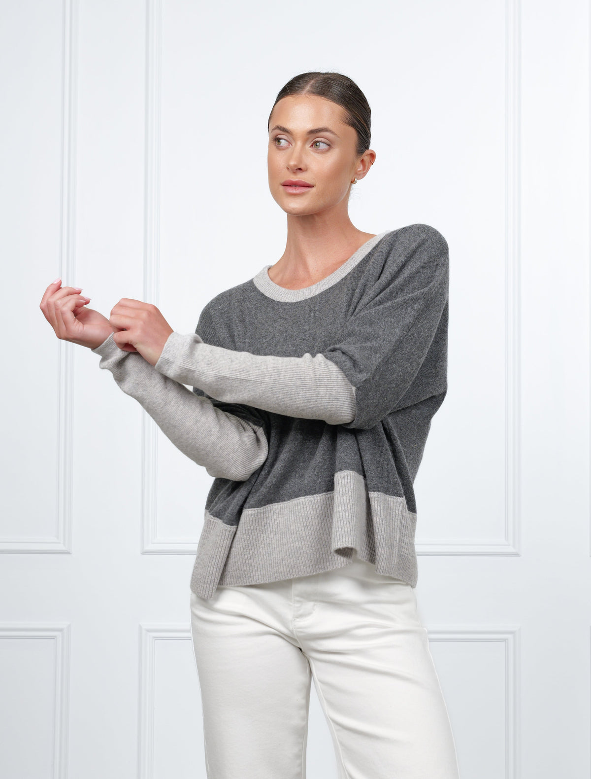 Vanessa Crop Knit Grey Free Size - Zjoosh