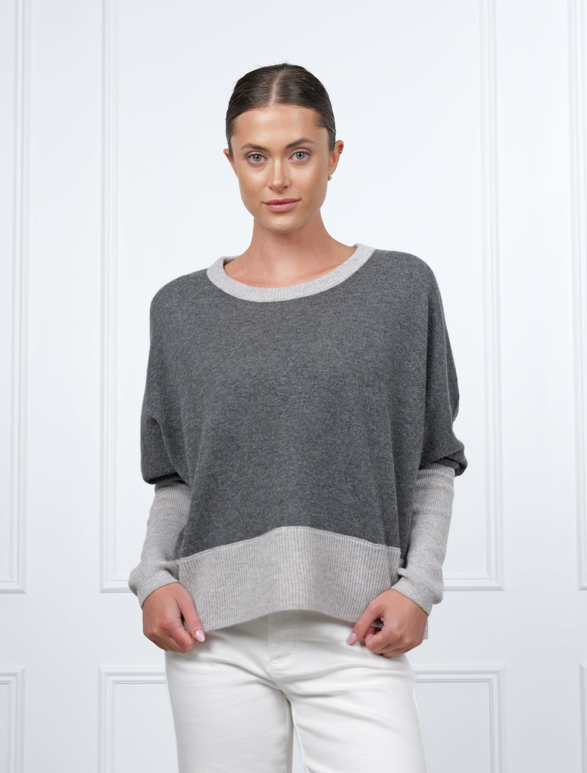 Vanessa Crop Knit Grey Free Size - Zjoosh