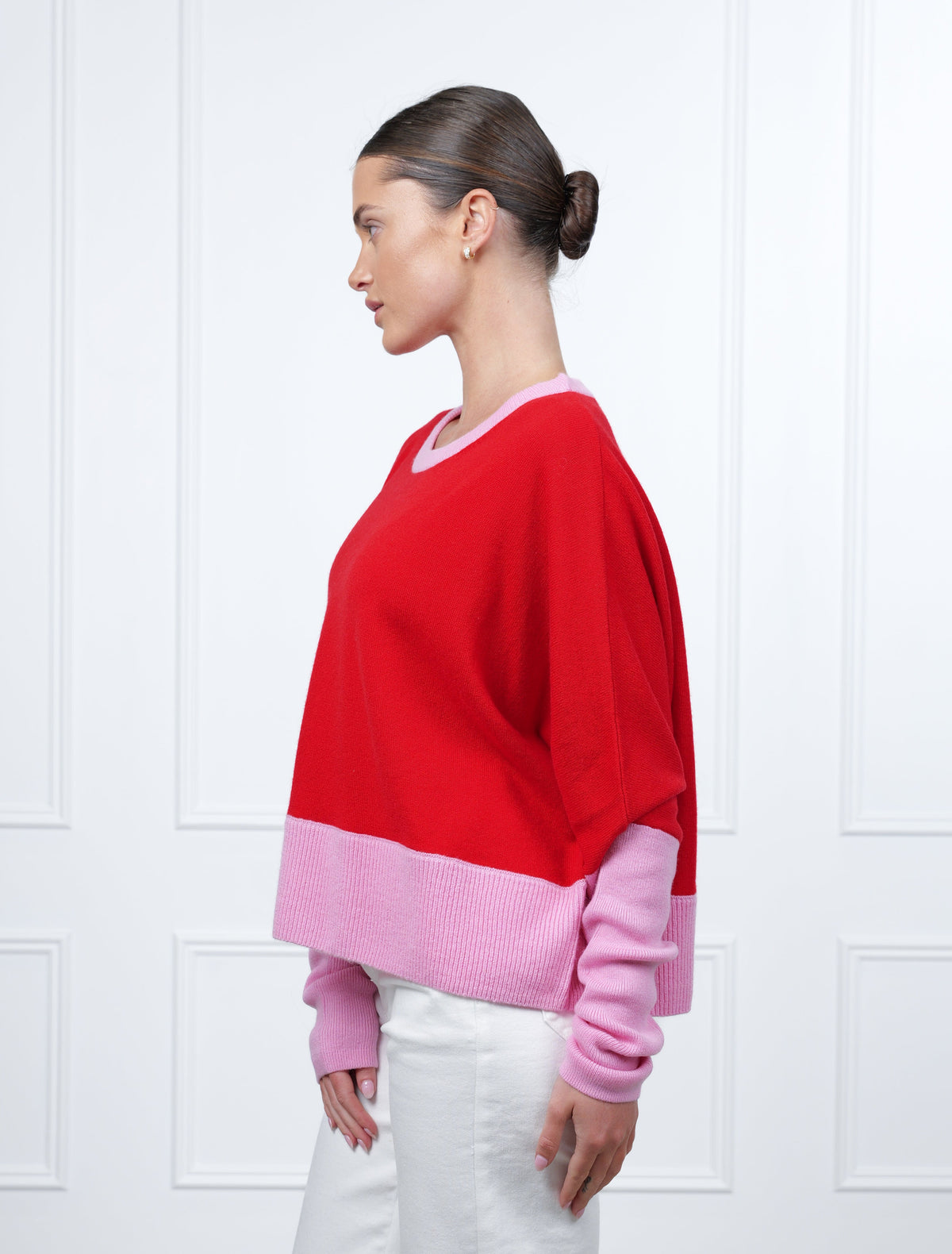 Vanessa Crop Knit Pink Red Free Size - Zjoosh