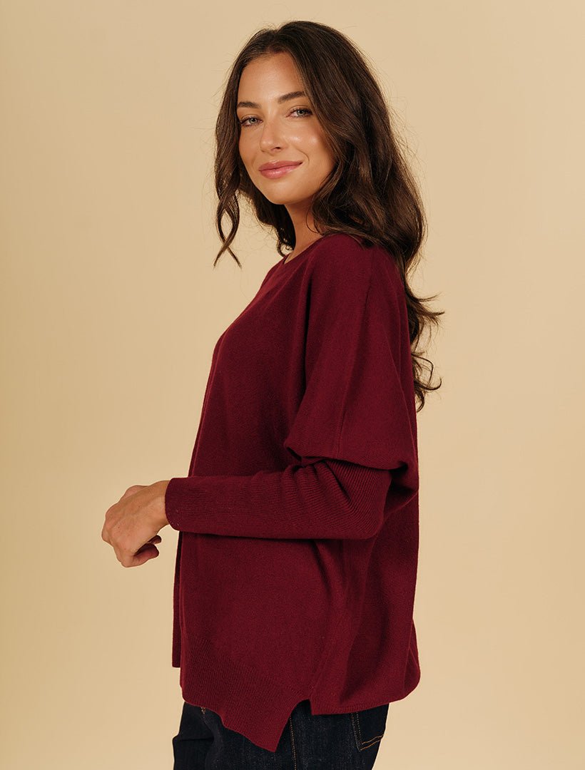 Vanessa Jumper Burgundy Free Size - Zjoosh