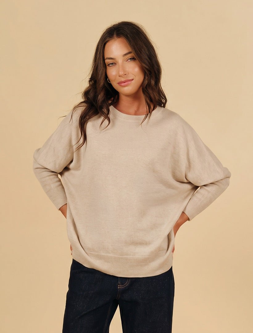 Vanessa Jumper Oatmeal Free Size - Zjoosh