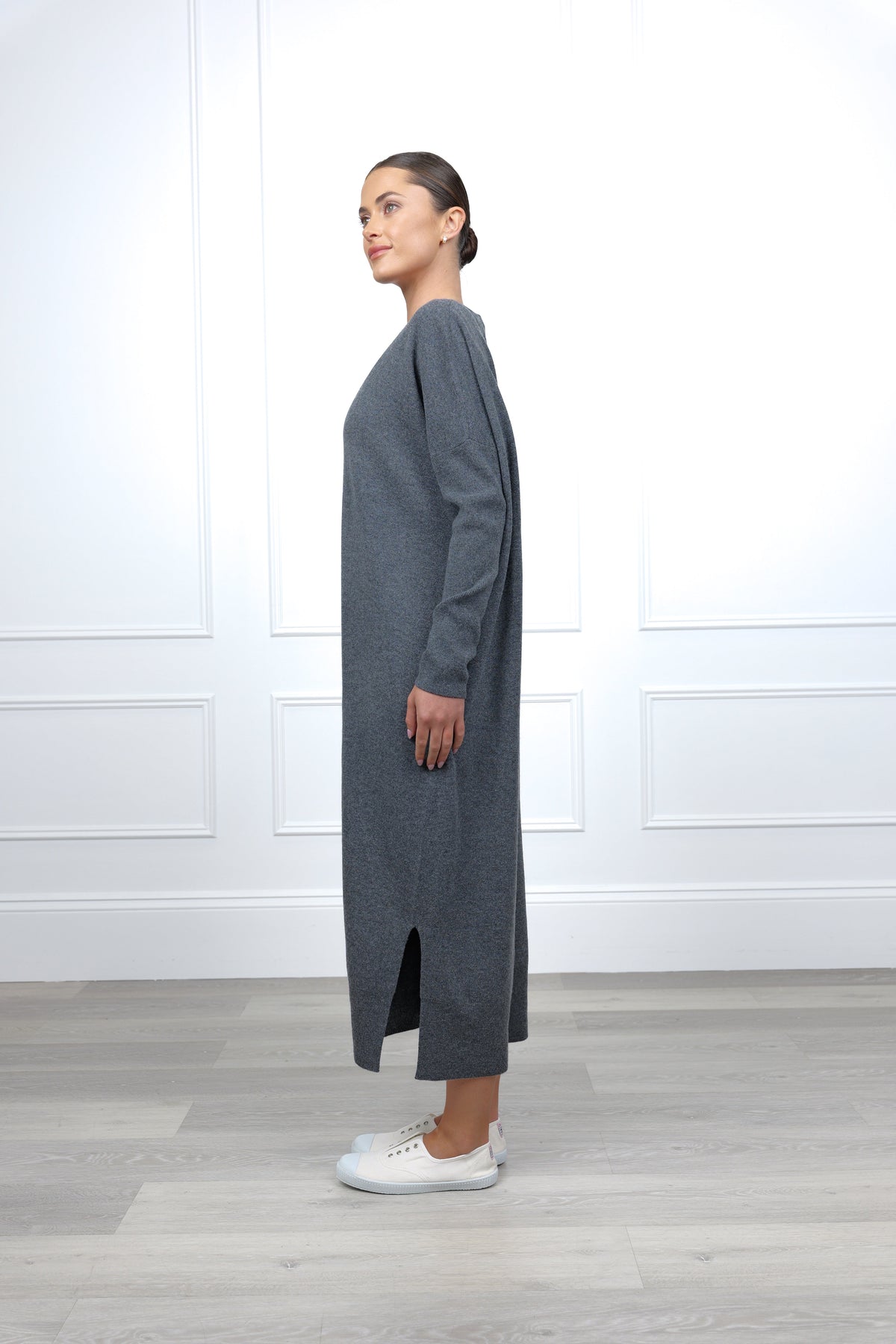Vanessa Knit Dress Charcoal - Zjoosh