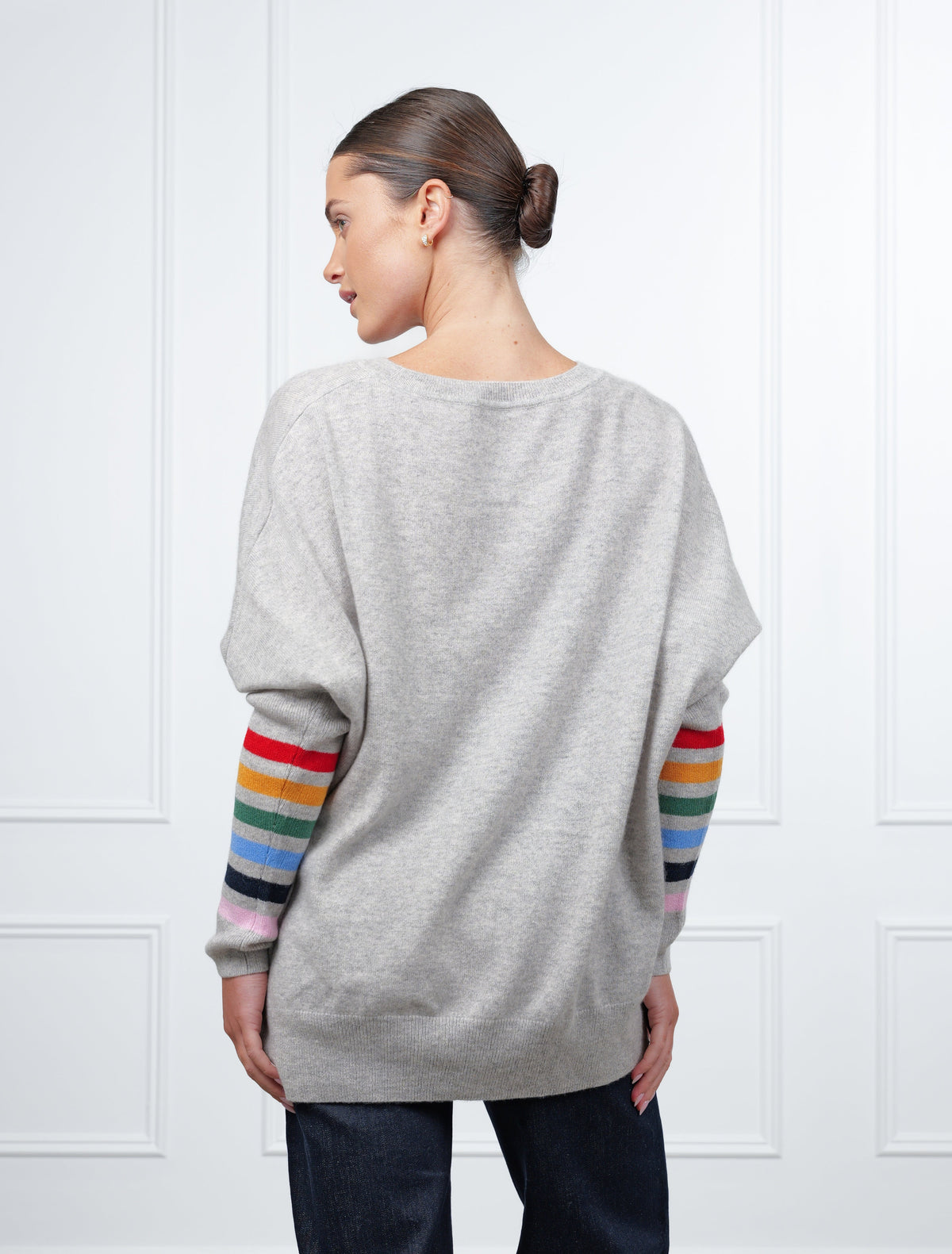 Vanessa Rainbow Knit Grey Free Size - Zjoosh