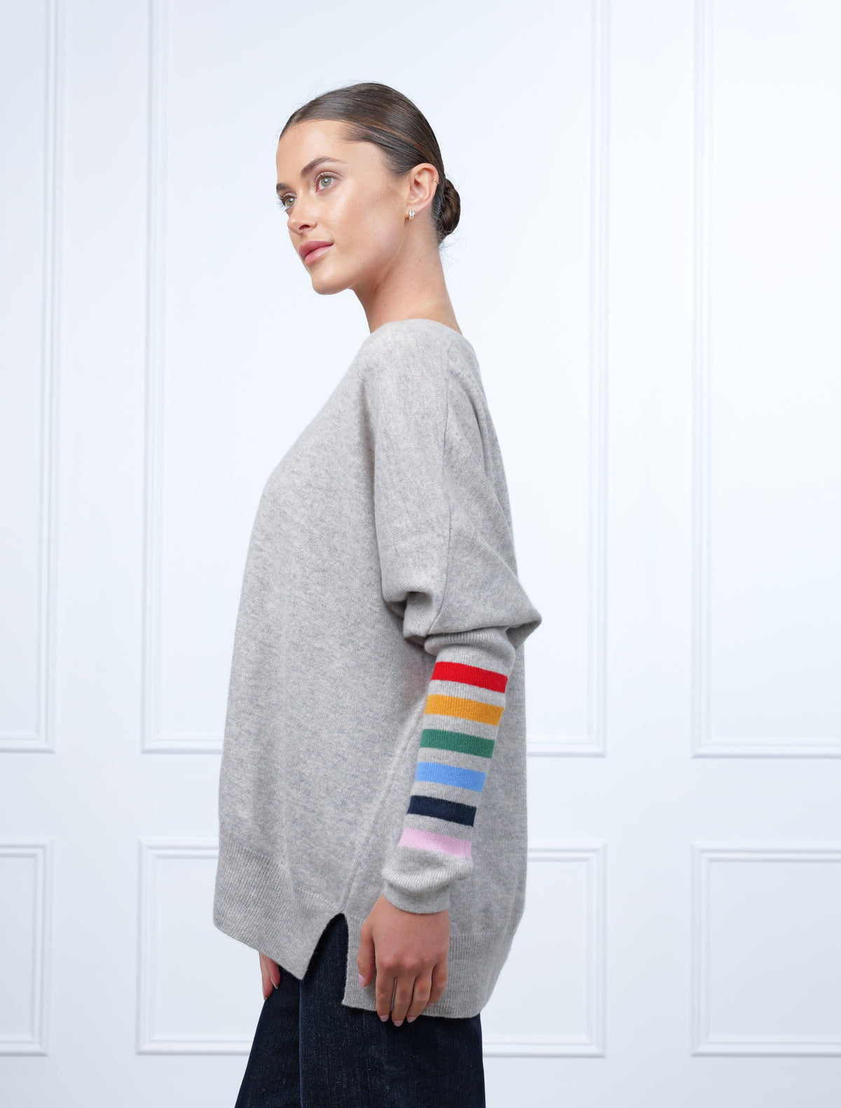 Vanessa Rainbow Knit Grey Free Size - Zjoosh
