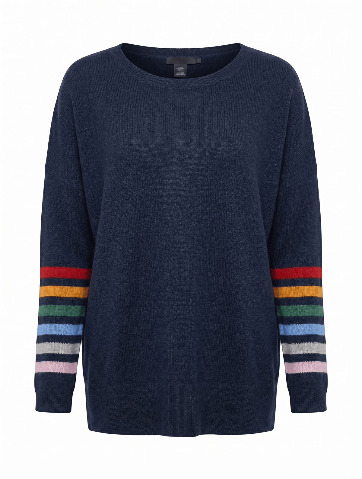 Vanessa Rainbow Knit Navy Free Size - Zjoosh