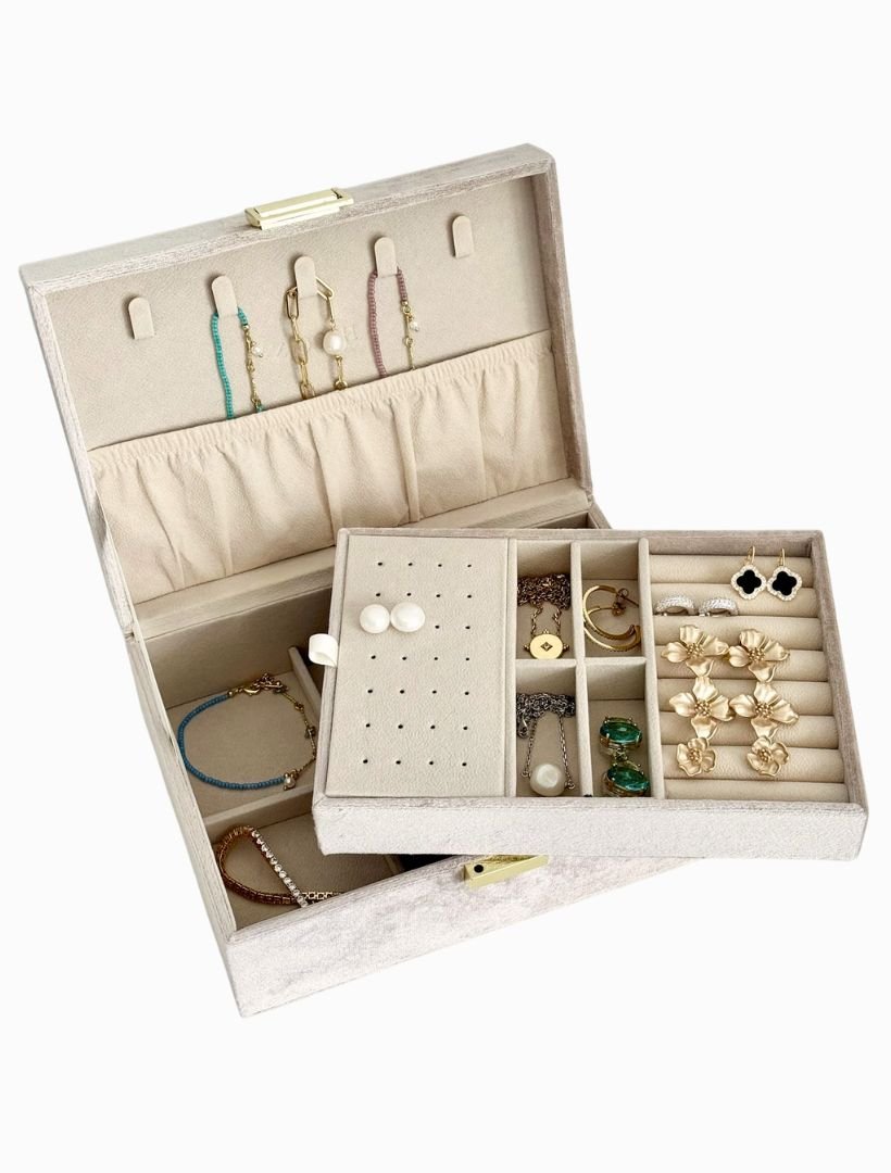 Velvet Jewellery Box Champagne - Zjoosh