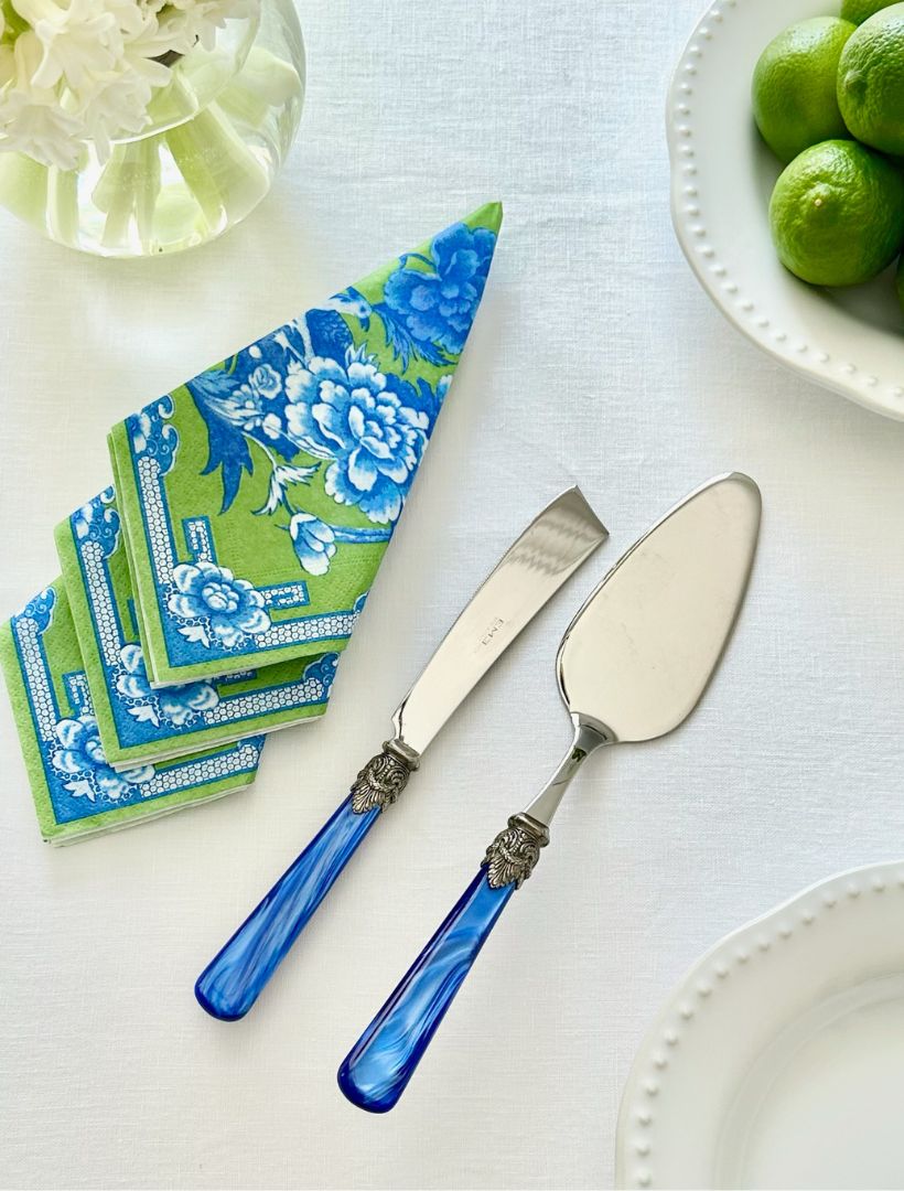 Verona 2 Piece Cake Server Blue - Zjoosh