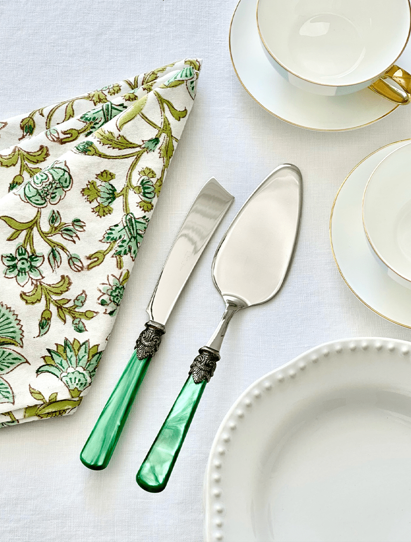 Verona 2 Piece Cake Server Green - Zjoosh