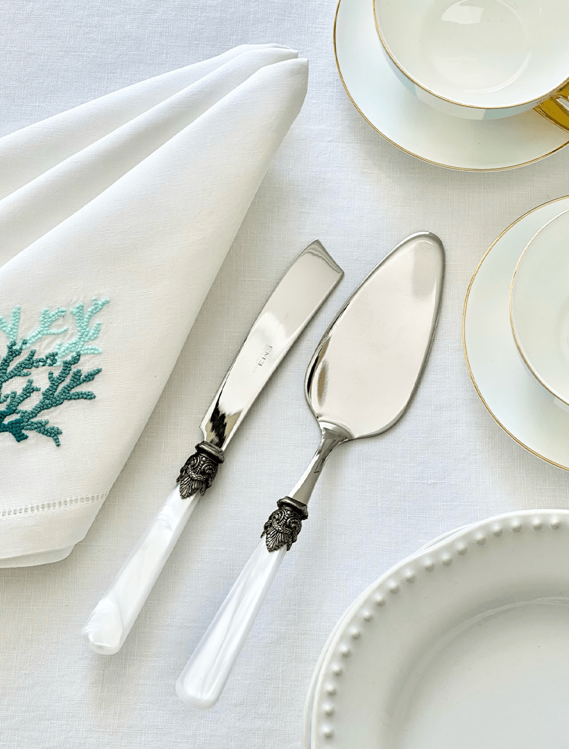 Verona 2 Piece Cake Server White - Zjoosh