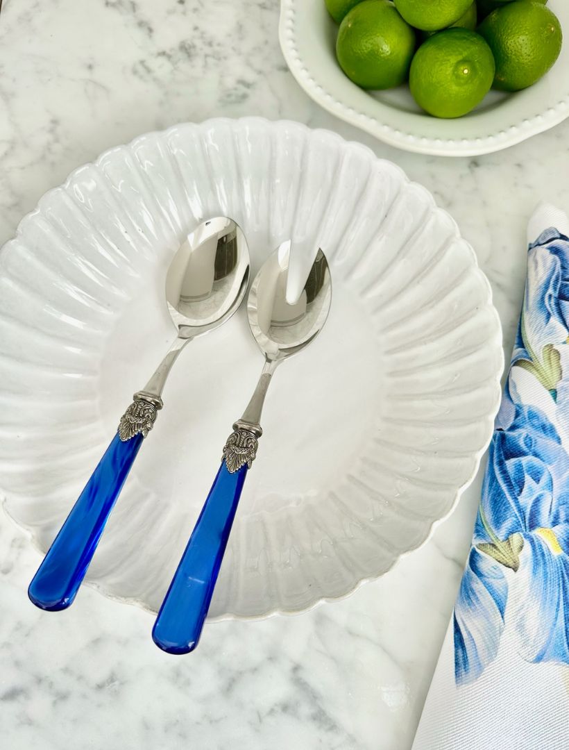 Verona 2 Piece Salad Server Blue - Zjoosh