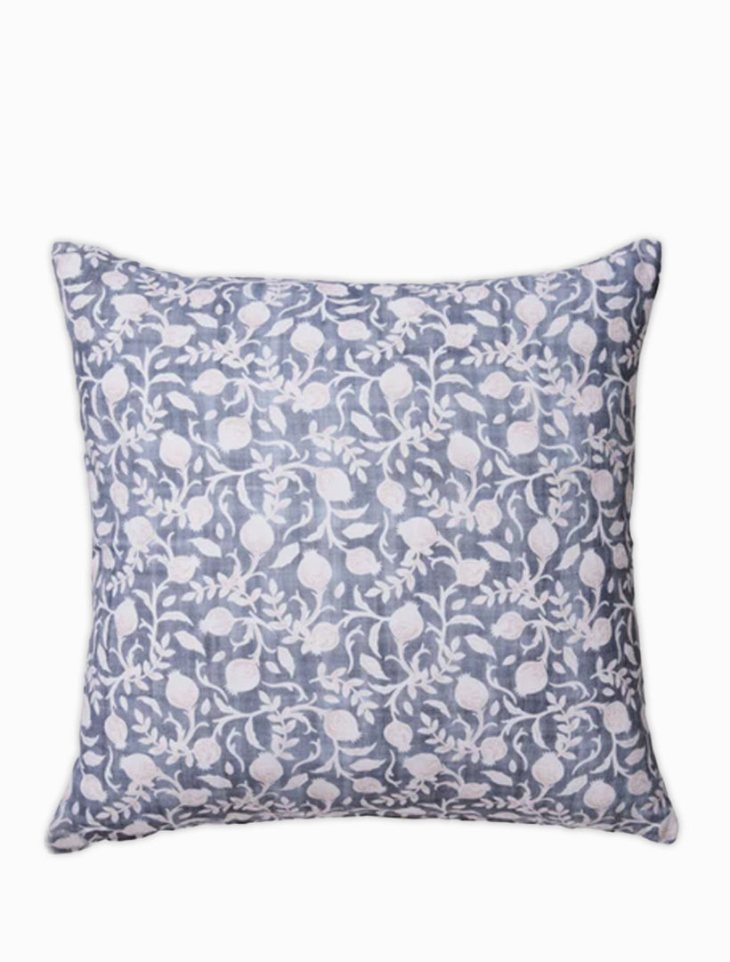 Front view - linen floral cushion