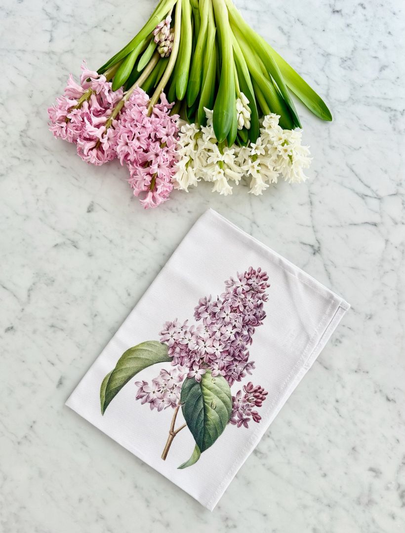 Vintage Botanical Tea Towel Lilac - Zjoosh