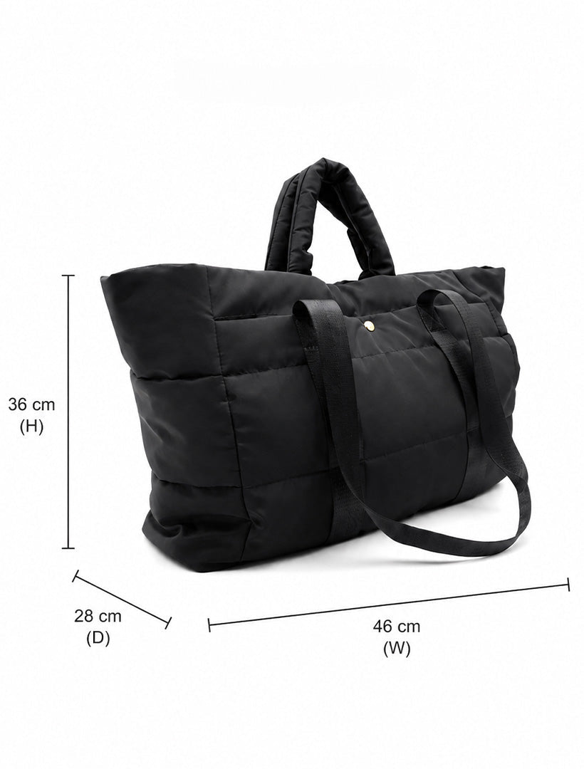 Quilted Voyager Bag Black - Zjoosh