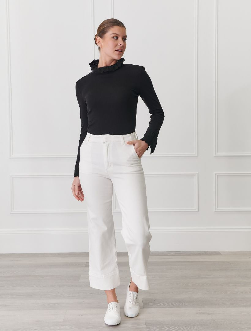 Wanda Denim Pant White - Zjoosh