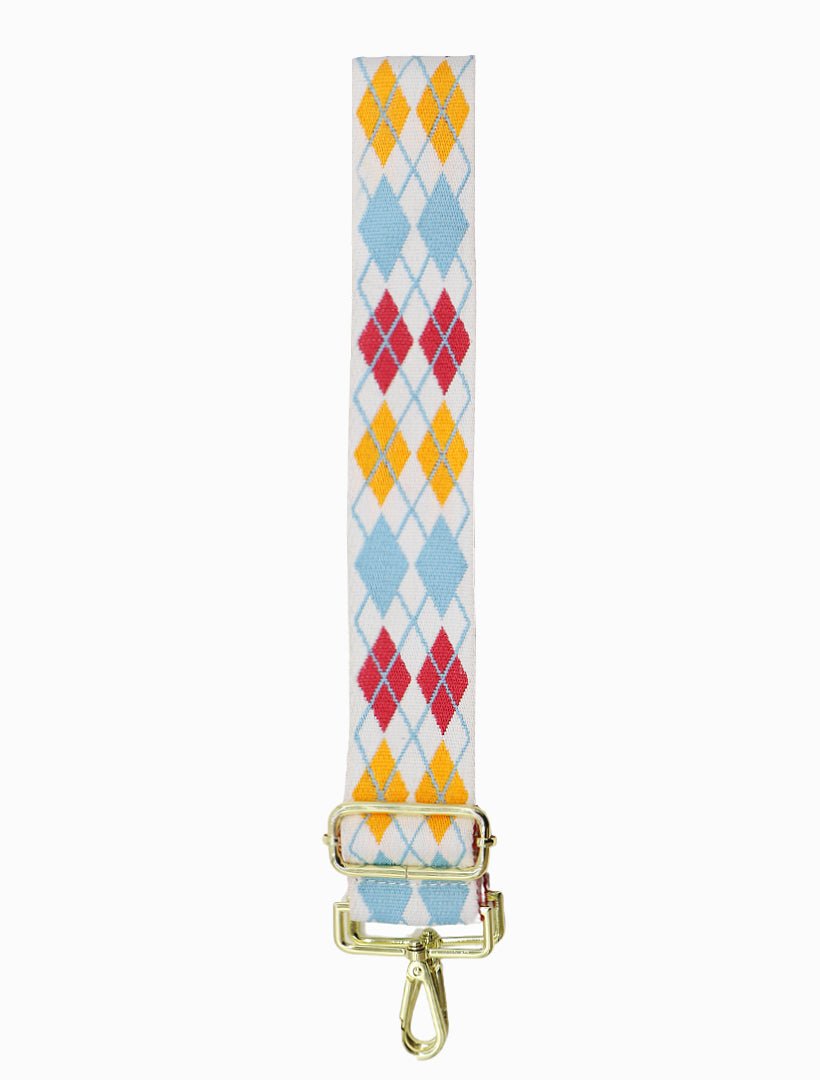 Webbing Bag Strap Argyle White - Zjoosh