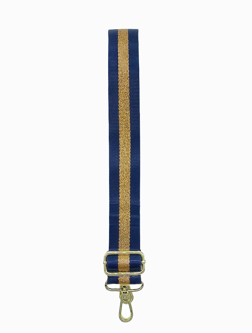 Webbing Bag Strap Navy Gold