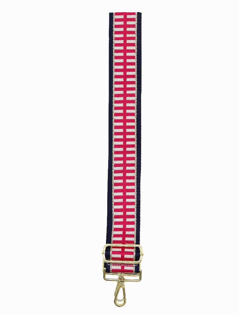 Webbing Bag Strap Pink Navy Gold - Zjoosh