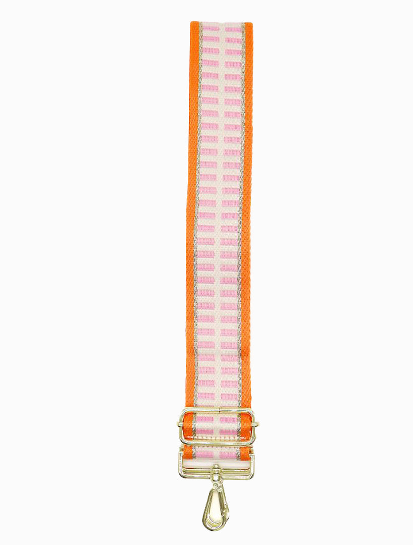 Webbing Bag Strap Pink Orange Gold