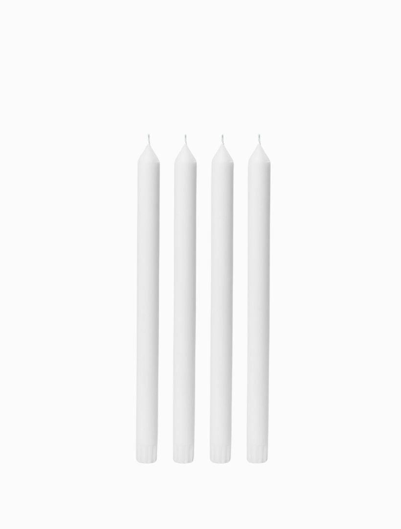 White 30cm Dinner Candle (Pack of 4) - Zjoosh