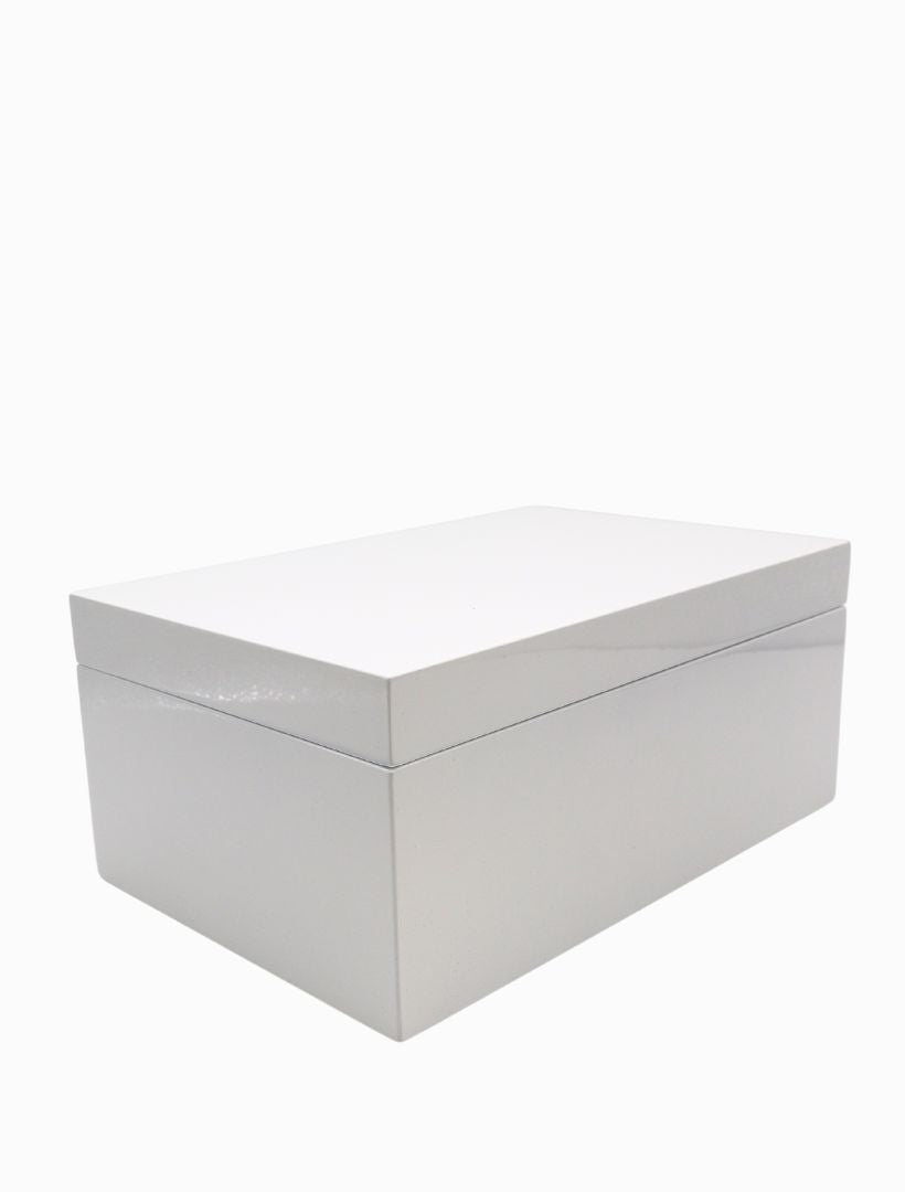 Lacquered Jewellery Box White Large