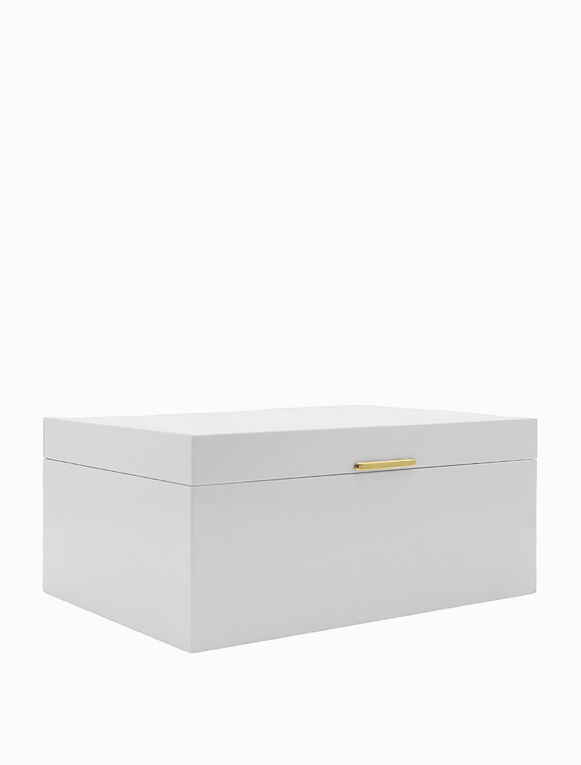 Lacquered Jewellery Box White Large