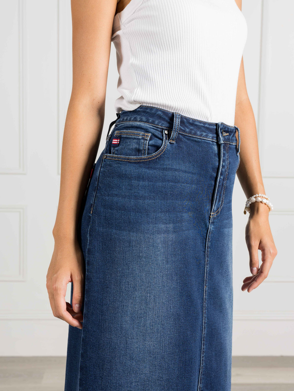 Whitney Washed Denim Skirt Indigo - Zjoosh