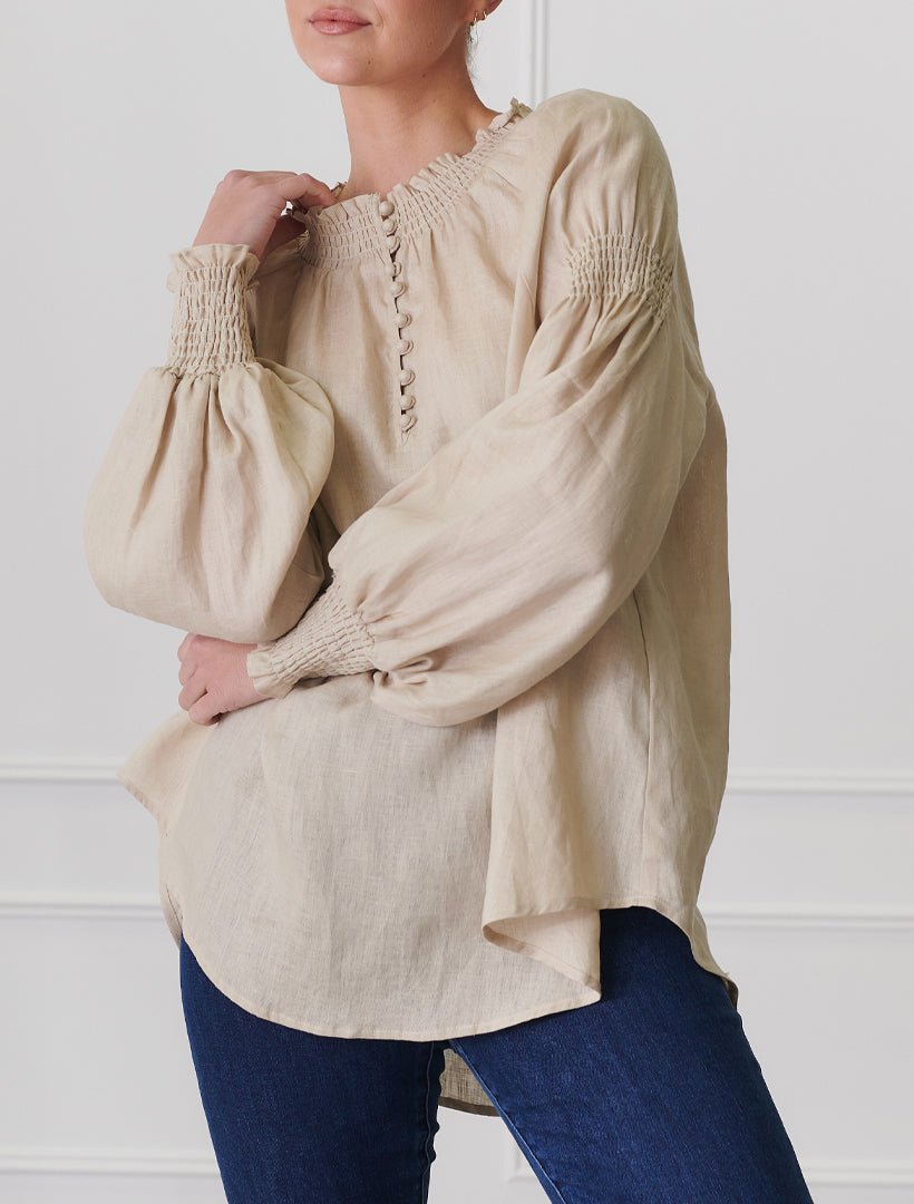 Willow Linen Top Sand - Zjoosh