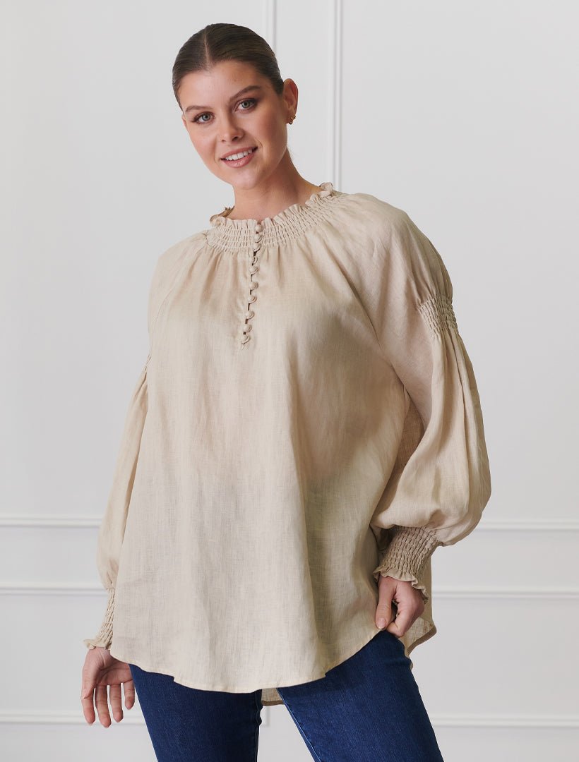 Willow Linen Top Sand - Zjoosh