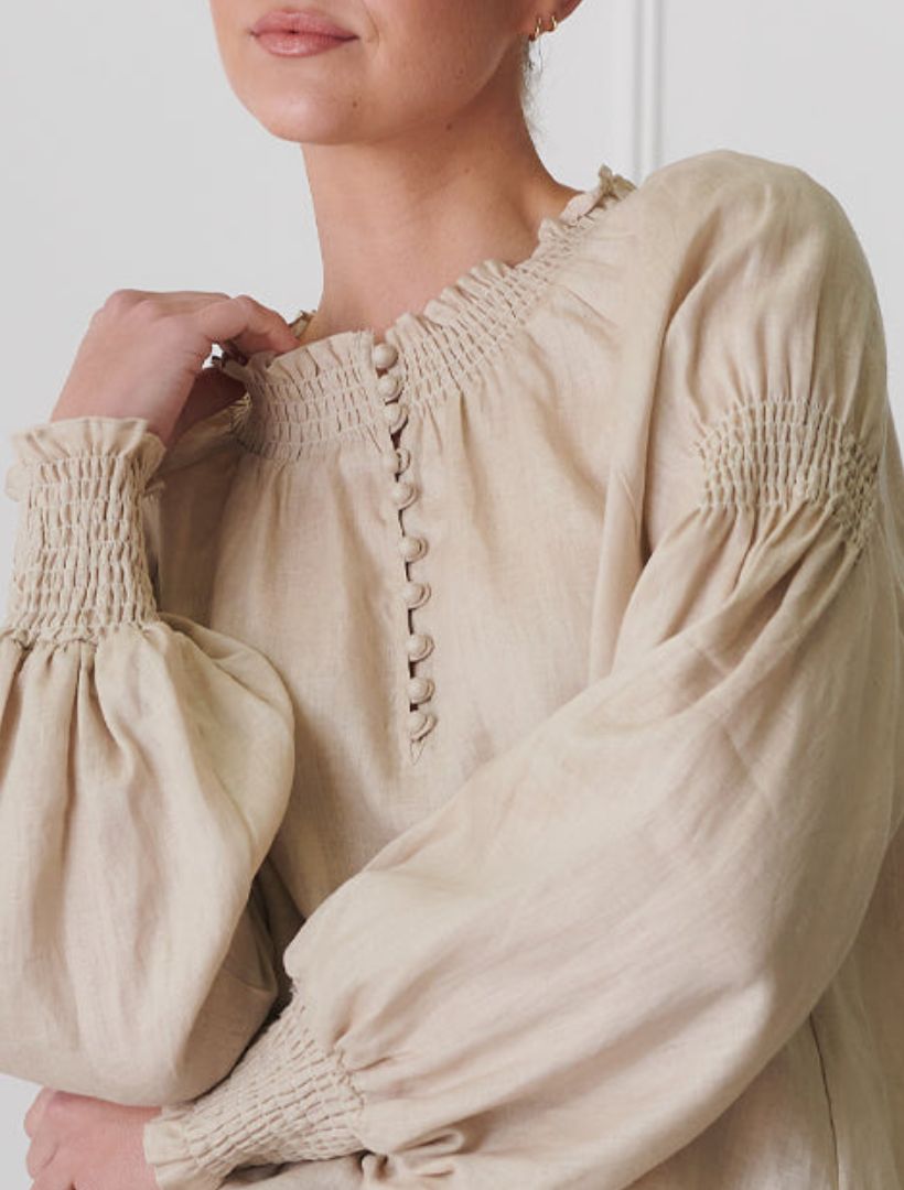 Willow Linen Top Sand - Zjoosh