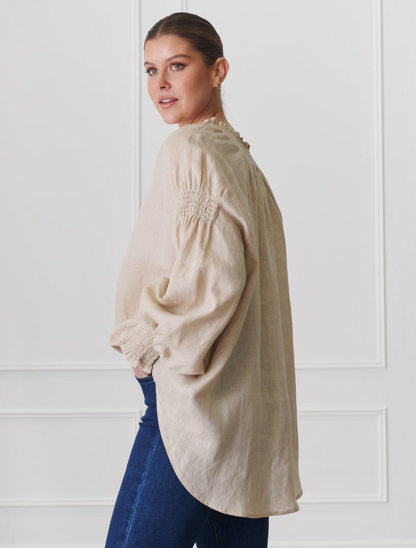 Willow Linen Top Sand - Zjoosh