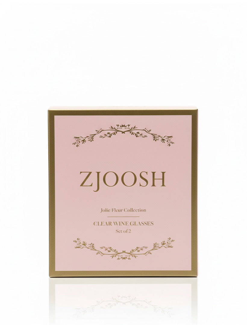 Jolie Fleur Crystal Wine Glasses Clear