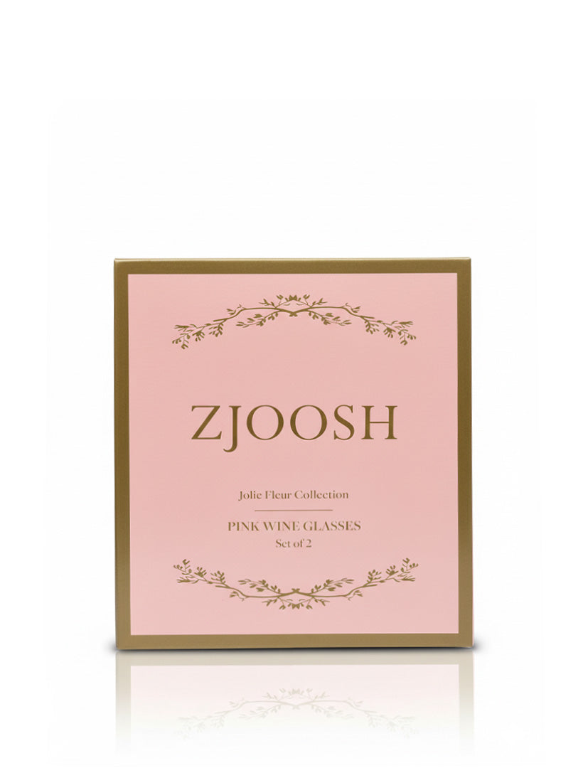 Jolie Fleur Crystal Wine Glasses Pink