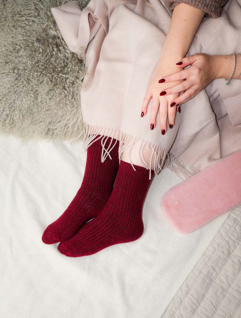 Luxurious Wool Blend Socks Merlot - Zjoosh