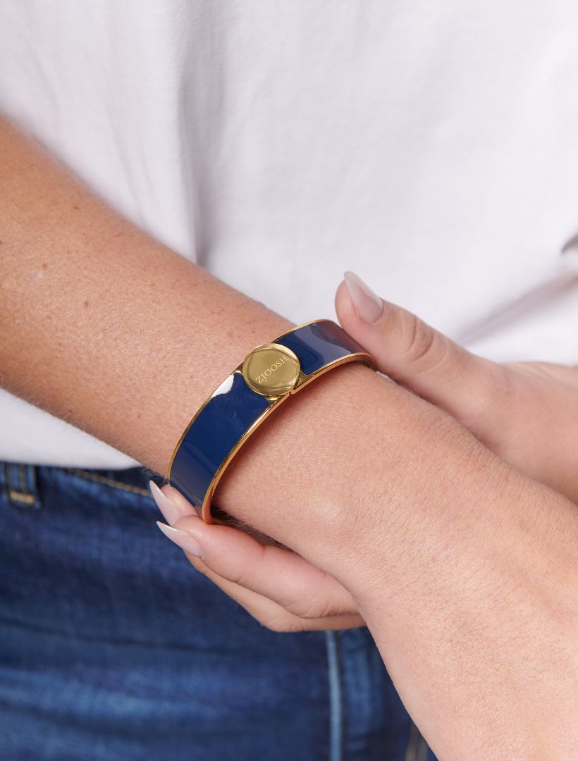 Zjoosh Logo Disk Bangle Navy - Zjoosh