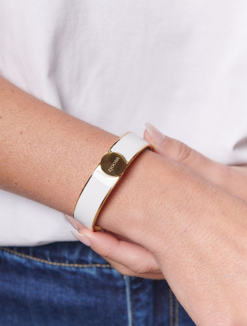 Zjoosh Logo Disk Bangle White - Zjoosh