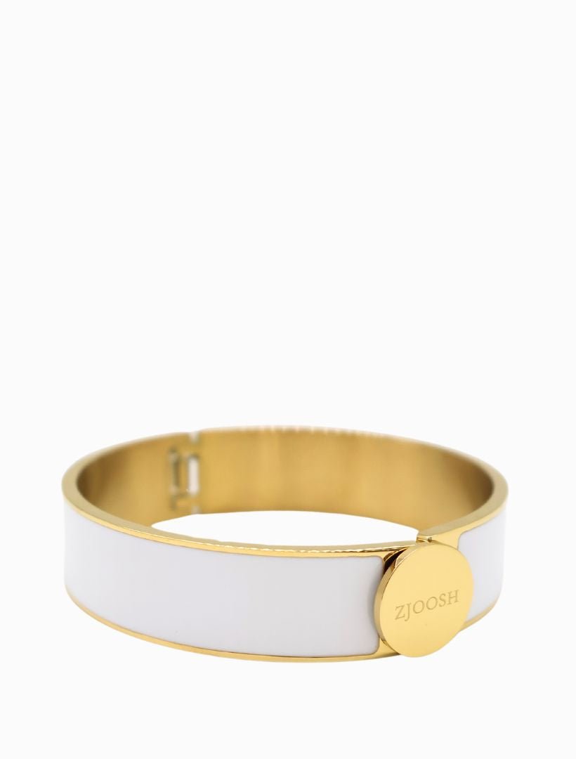 Zjoosh Logo Disk Bangle White - Zjoosh