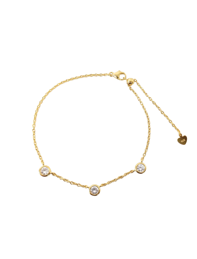 Lucienne Cubic Zirconia Spaced Bracelet Gold