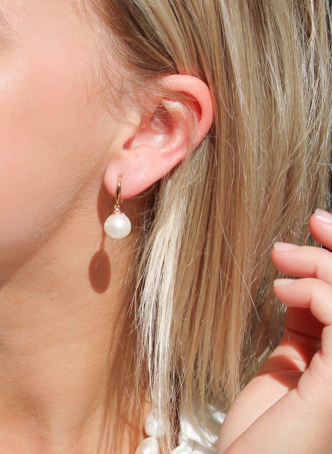 Freshwater Pearl Stud Earrings (10mm)- GF or Sterling Silver – Sela+Sage