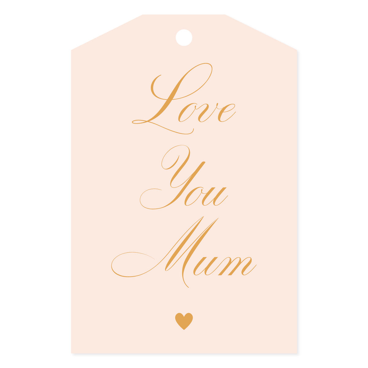 Love You Mum Gift Tag Pink