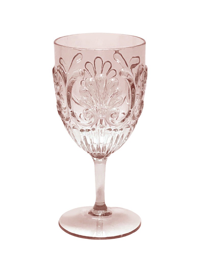 Acrylic Wine Glass Scollop Blush - Zjoosh