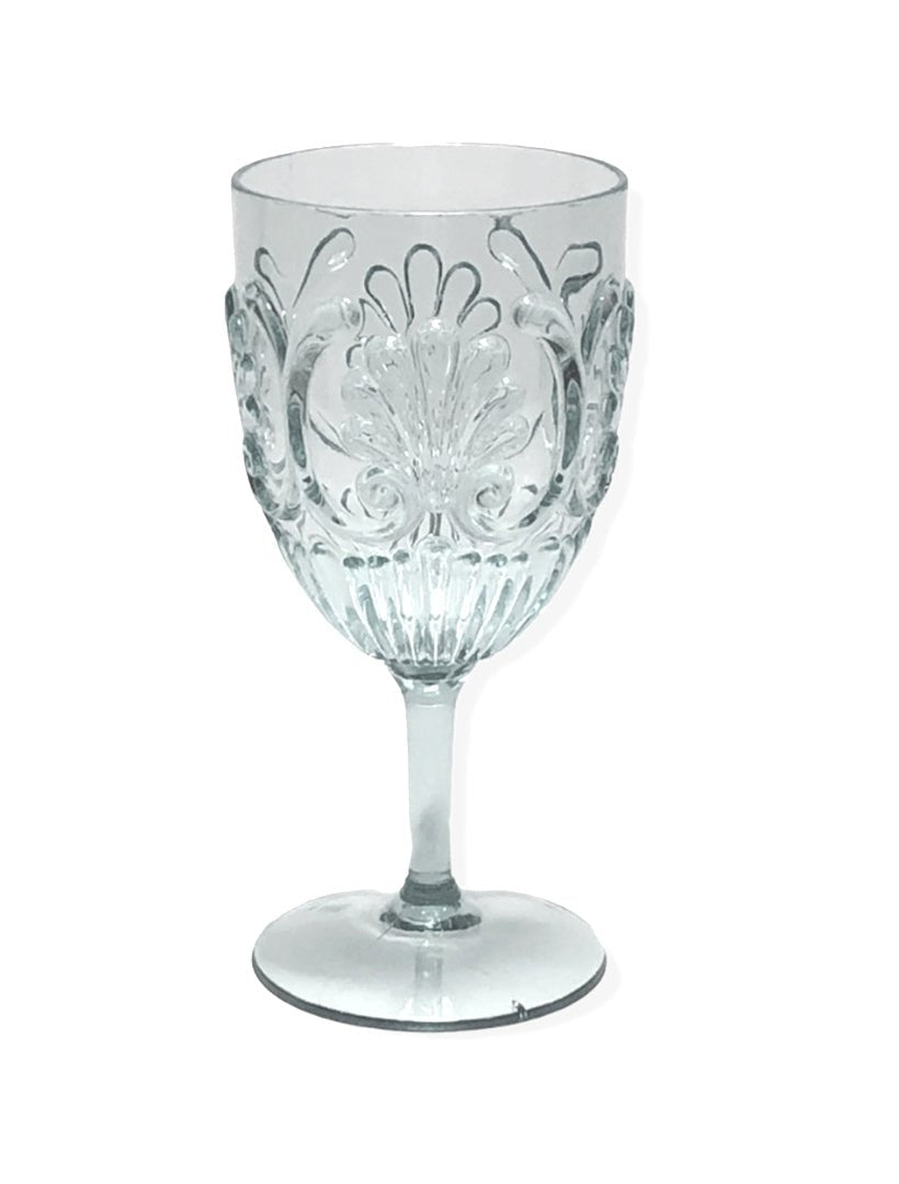 Acrylic Wine Glass Scollop Clear - Zjoosh